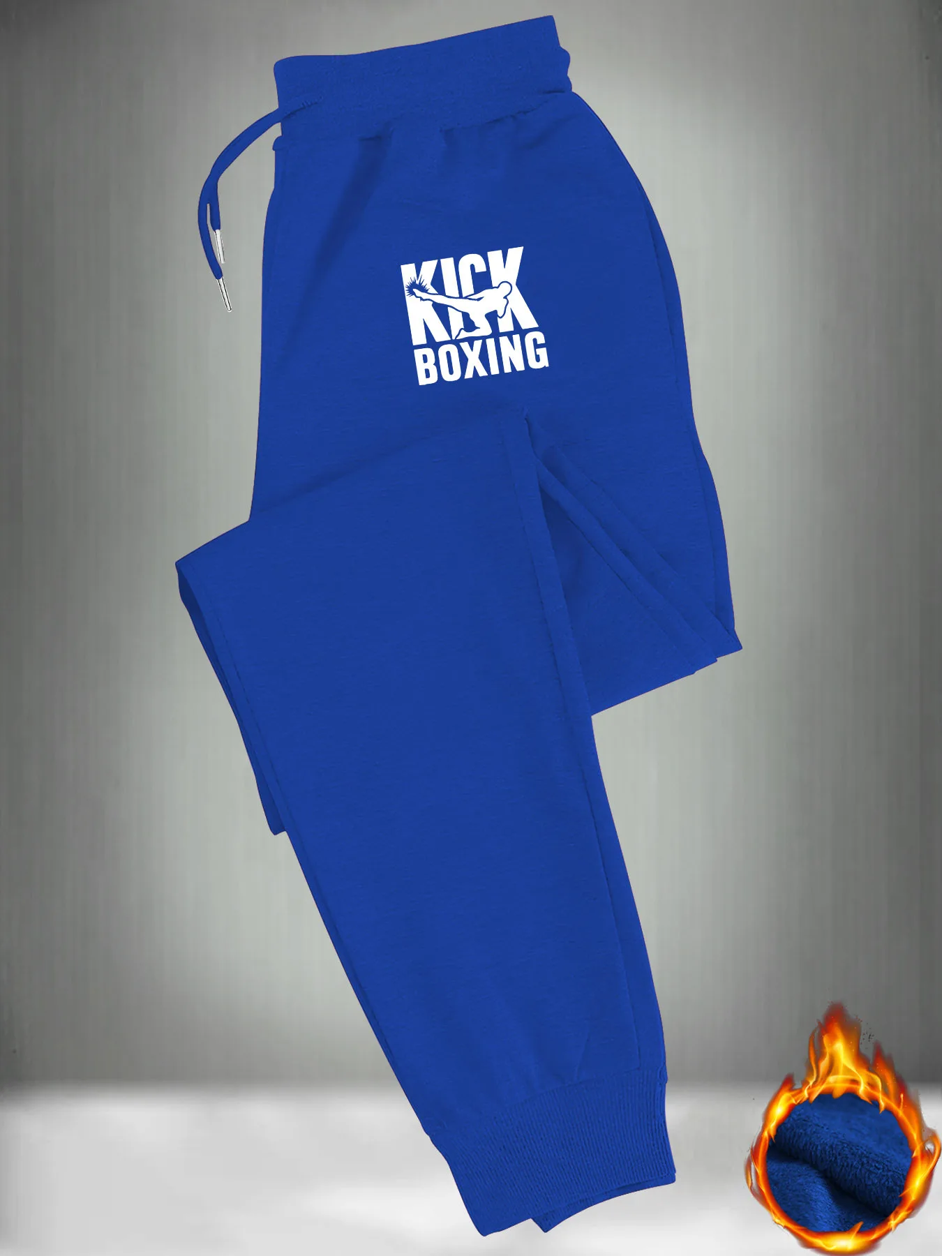 Fight‑vibe Dynamic Kick Boxing Kick‑Strike Athlete Sketch Unique Art Print Soft Sweatpants Men Hip Hop Sports Jogger Trousers