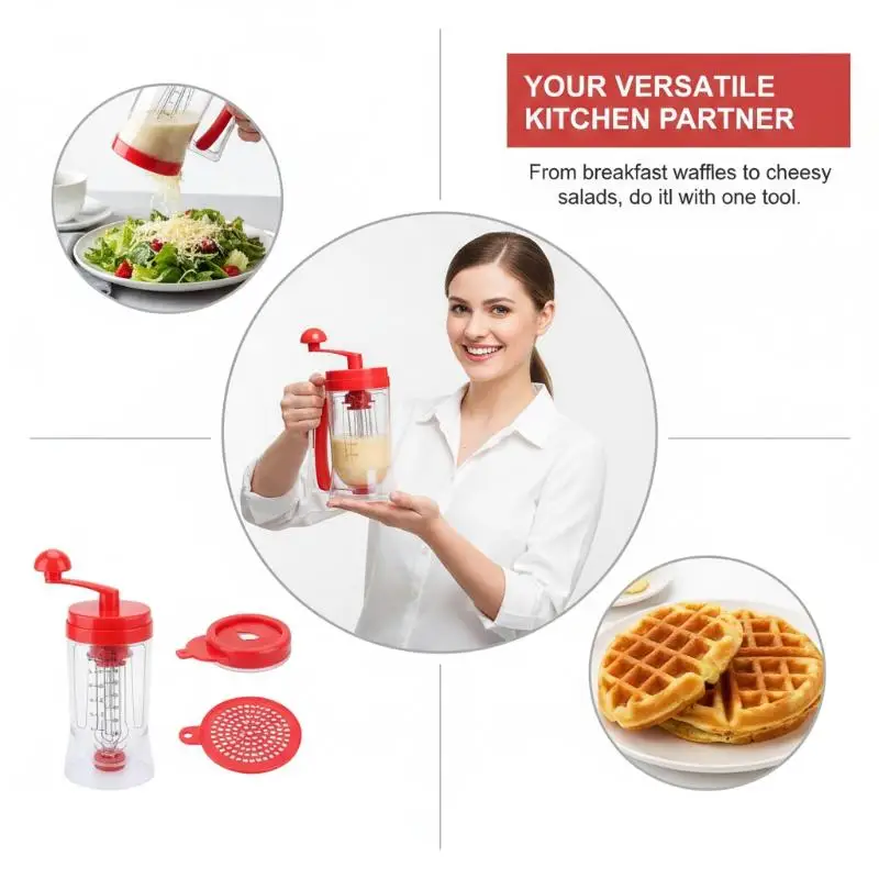 Handheld Measuring Squeeze Bottle For Cake Batter Even Pour Baking Tool With Clear Measurement Labels Kitchen