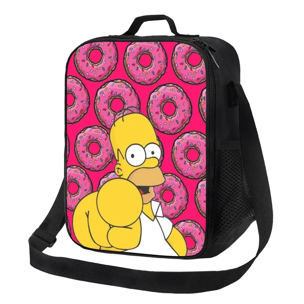 

Custom Simpsons Cartoon Portable Lunch Box Women Multifunction Thermal Cooler Food Insulated Lunch Bag Kids School Children