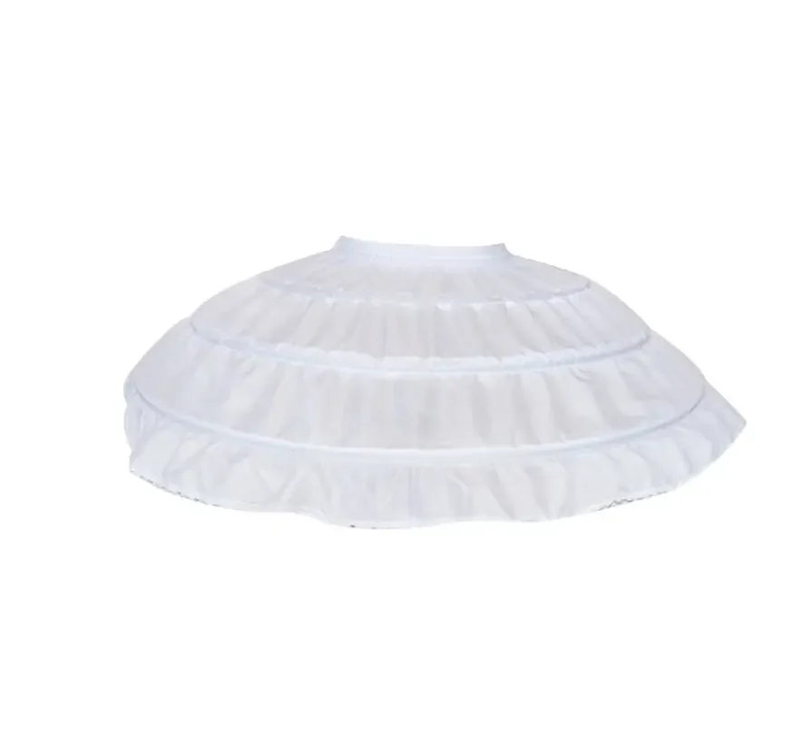 

Kids Girls Hoop Earrings White Petticoat Dress Underskirt Elastic Waist Drawstring A-Line Skirt Ruffles Cosplay Costume White