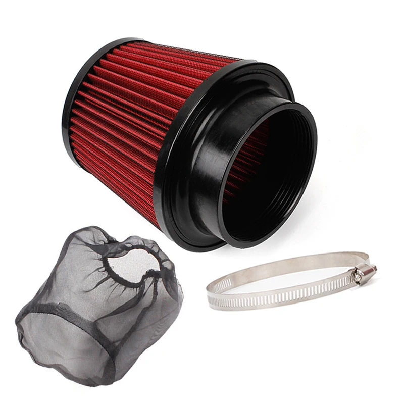 4 Inch Universal Round Cone Mushroom Head Air Intake Filter With Clamp Mesh Kit Durable New