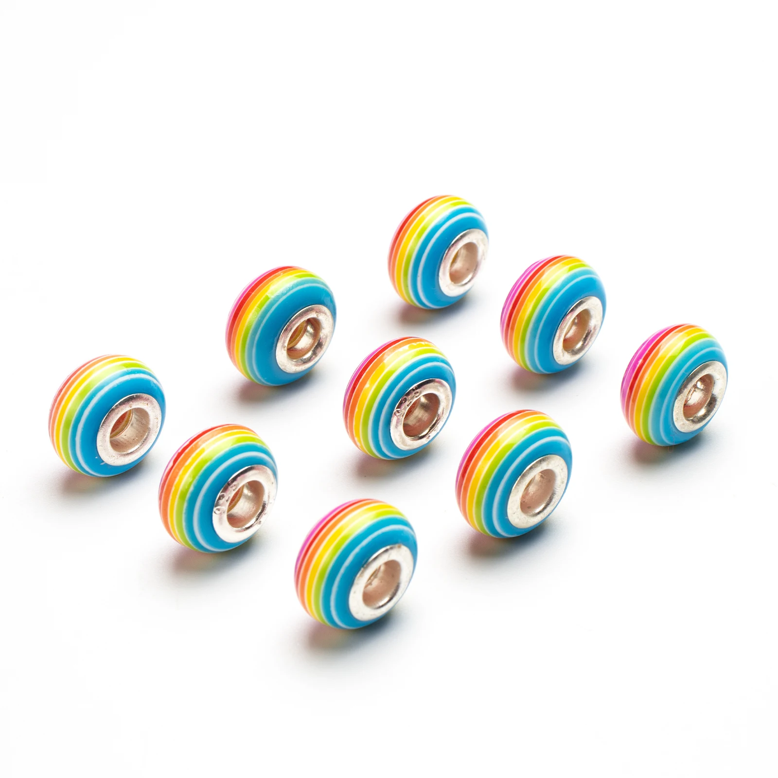 

5 шт. Европейские бусины для рукоделия с большим отверстием, бусины-разделители лэмпворк для изготовления ожерелий, браслетов и украшений своими руками