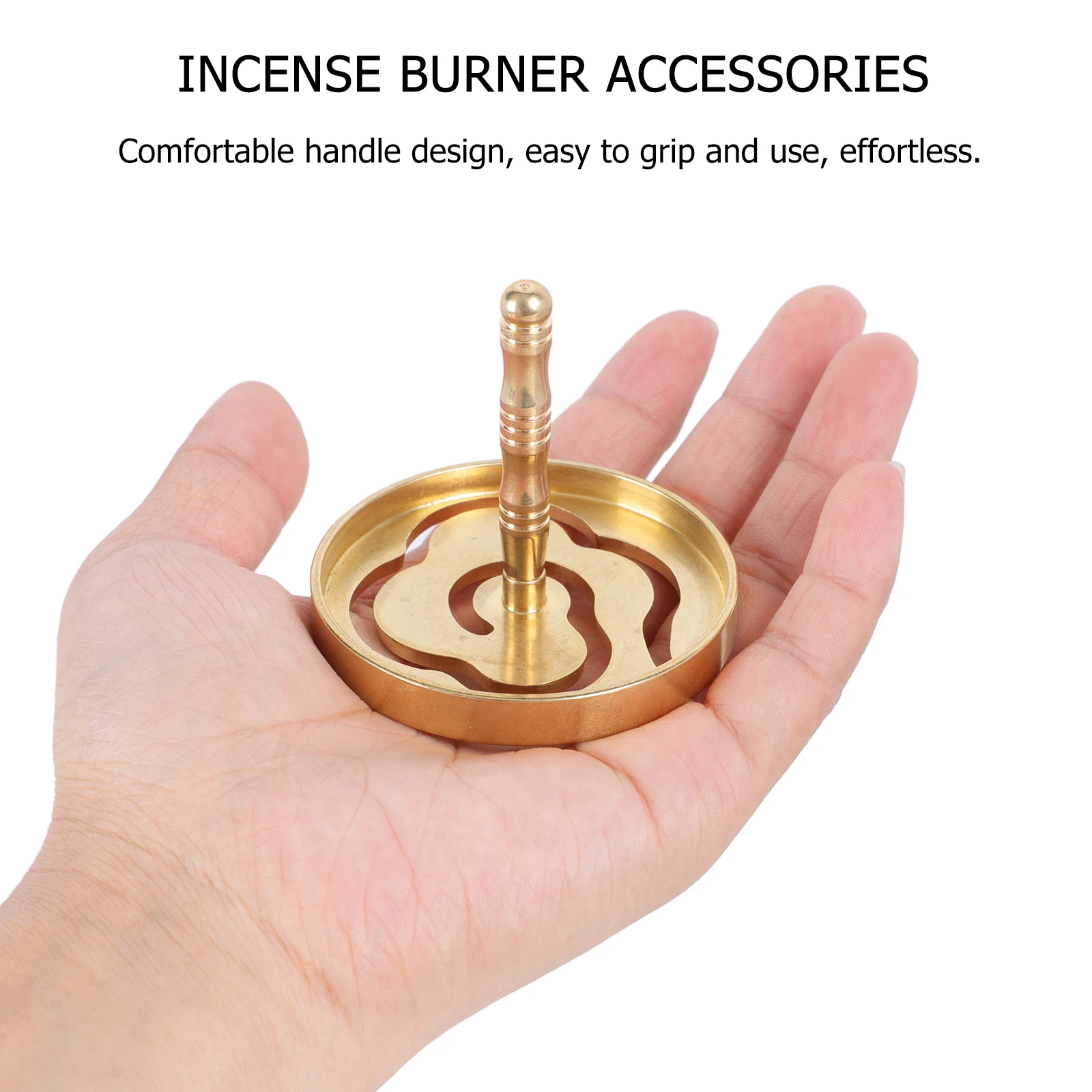 

1pc Incense Ash Pressing Tool Brass Censer Agarwood Presser Copper Mold Wear Resistant Home Office Temple Yoga Room