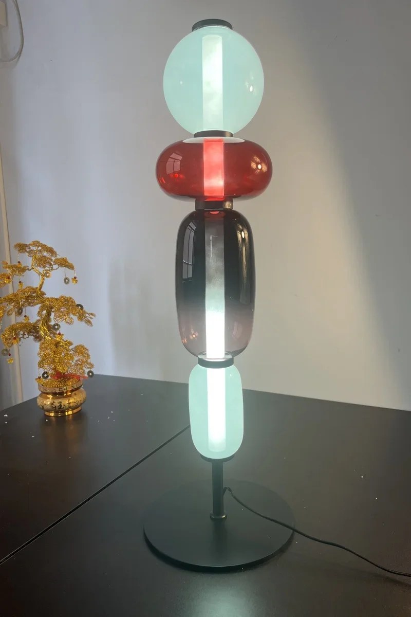 Nordic Internet Celebrity Colored Glass Candied Haws Table Lamp Living Room Floor Lamp Led Study Standing Lamp Home Decoration