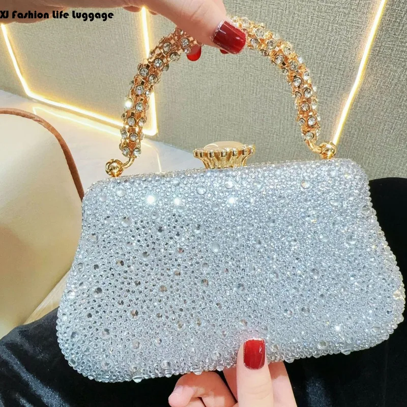 

XJ New embedded women's social banquet handbag with rhinestones rhinestones sac de luxe femme sac à mains femme bags for women