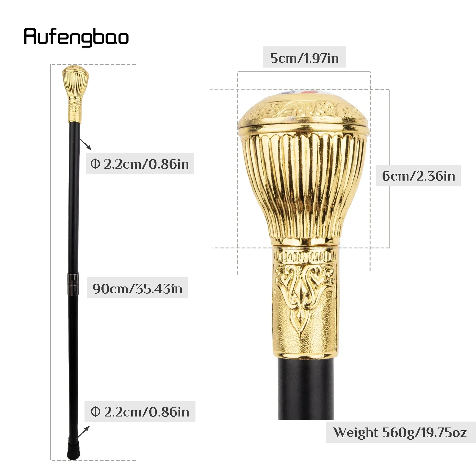 الذهبي الراتنج النسر عصا للمشي الأزياء الزخرفية الصلب عصا شهم أنيقة تأثيري قصب Crosier 90 سنتيمتر