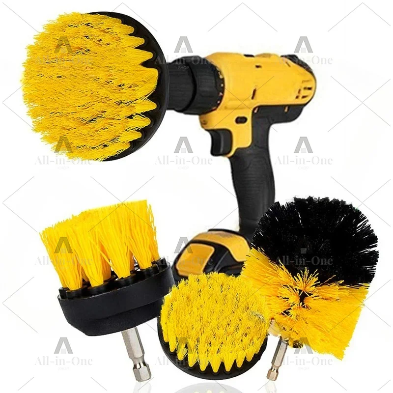 Power Scrubber Brush Set for Bathroom Drill Scrubber Brush for Cleaning Car Tires Cordless Drill Attachment Kit Power Scrub