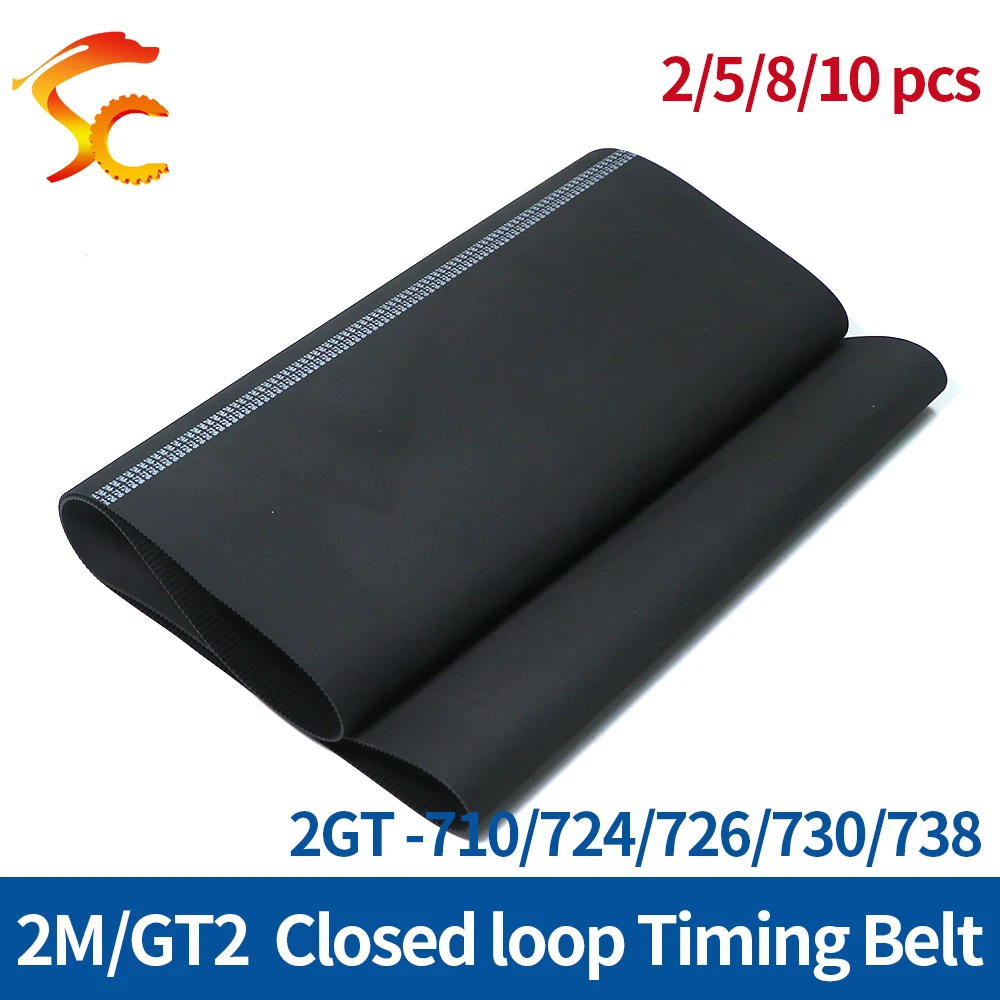 

GT2/2M Rubber Timing belt length 710/724/726/730/738mm width 6/9/10/15mm For 3D printers