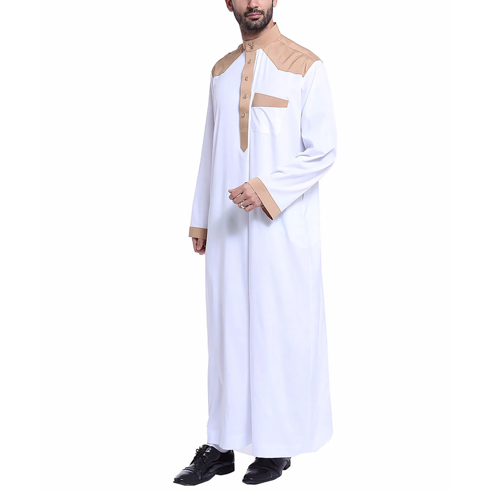 Moslim Gewaad Mannen Jubba Thobe Saudi Arabia Kaftan Pour Homme Musulman Abaya Qamis Kaftan Islamic Kleding Mode Islam Jurk Eid