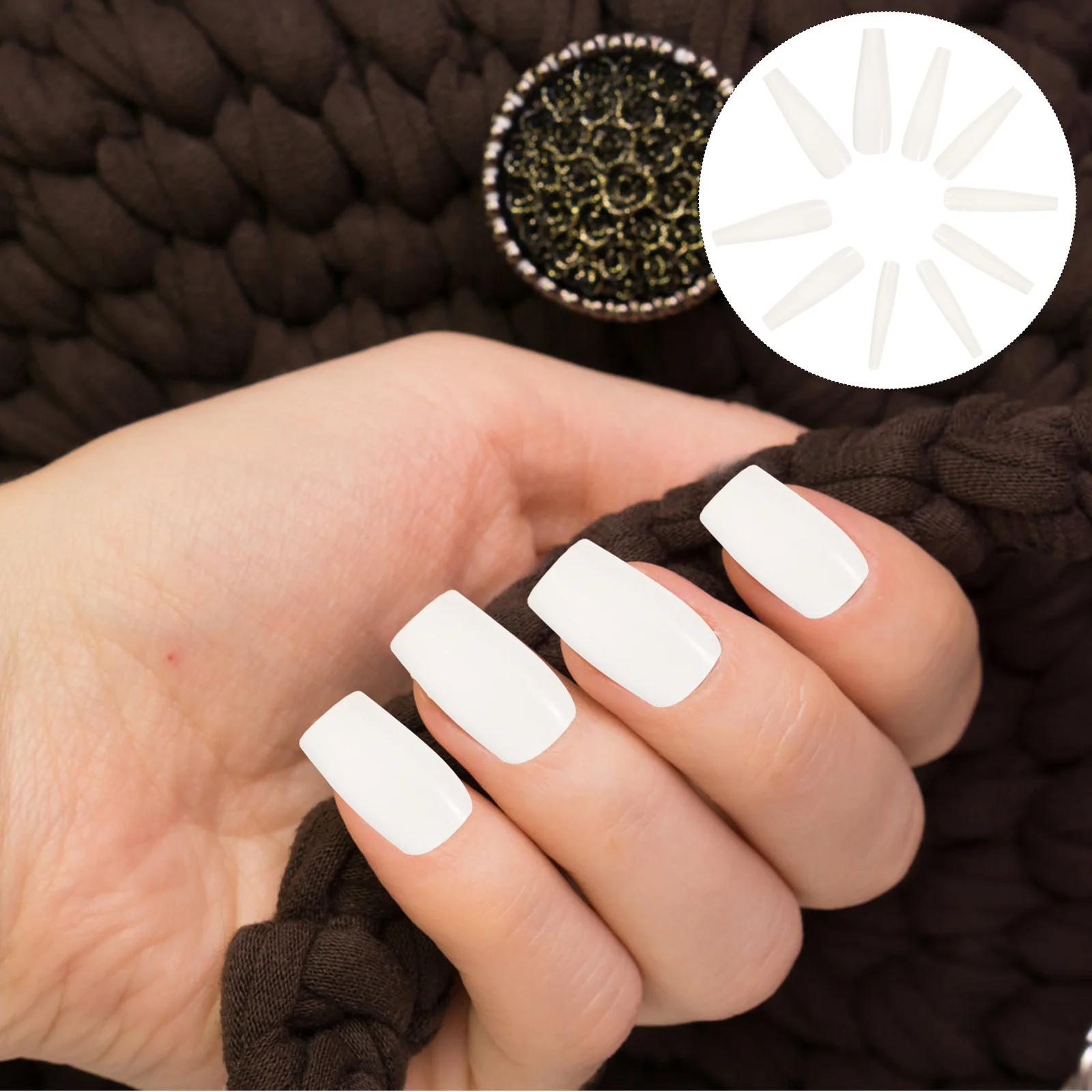 

500Pcs Long False Nails Ballet Style Fake Nail Tips Premium Nail Art Decor Accessories for Women DIY Manicure Design