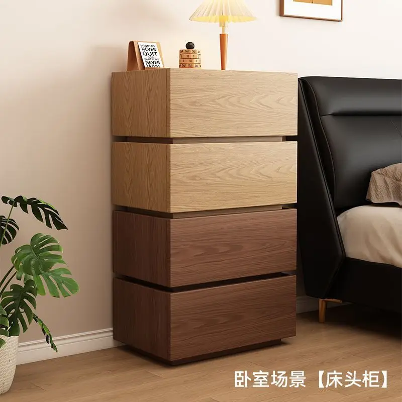 All solid wood TV cabinet coffee table combination household living room locker free installation building block chest cabinet
