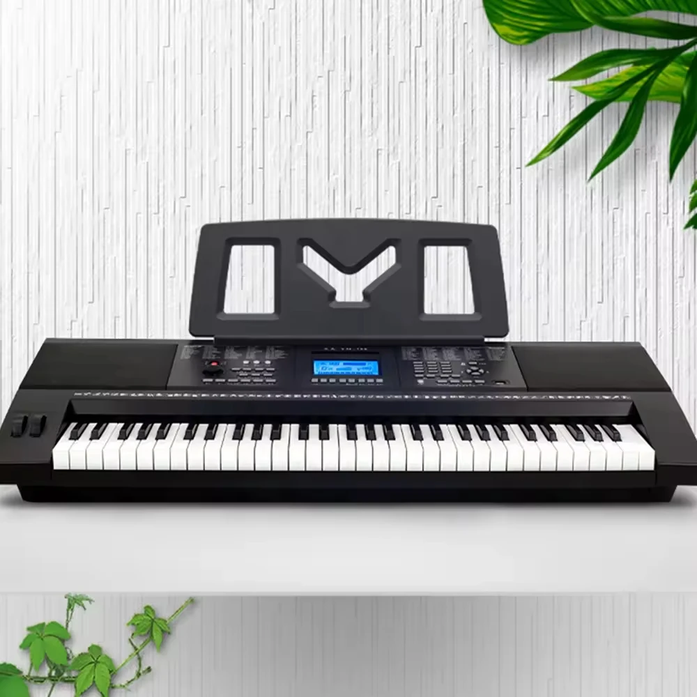 Tenghai 61-Key Electronic Organ with ABS White LED Display Smart Teaching Mode 300 Rhythms 30 Demos Standard Musical Performance