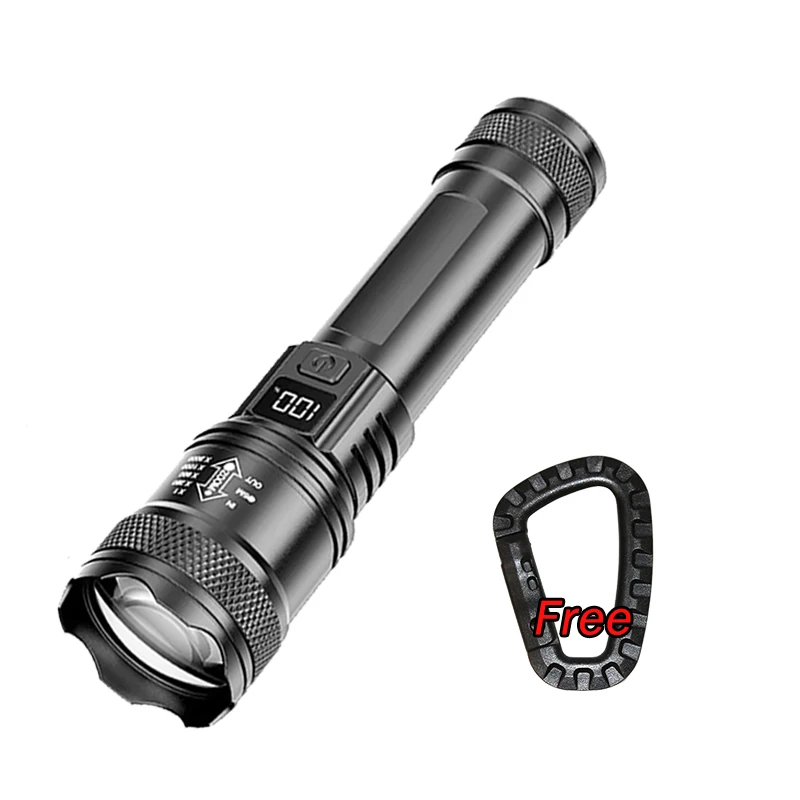 Ultraheldere LED-zaklamp 2000LM Type-C Oplaadbare lange afstand zoom tactische zaklamp Outdoor noodcamping Vissen Lantaarn