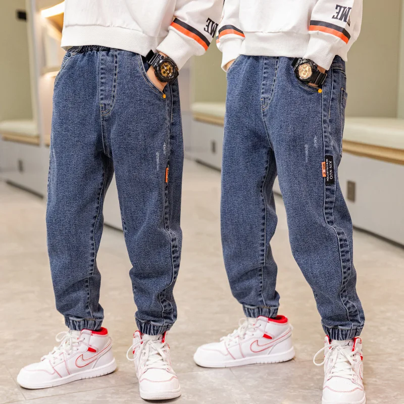 Spring/Autumn Kids Boys Jeans Fashion Clothes Classic Pants Denim Clothing Children Baby Boy Casual Bowboy Long Trousers 2-13Y