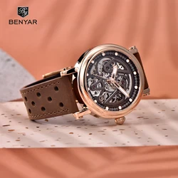 BENYAR Men's Watches 2023 Top Brand Luxury Automatic Watch For Men Mechanical Wristwatch Stainless Steel Sports Waterproof Clock