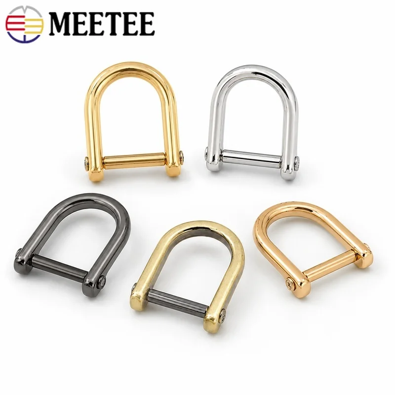 5/10Pcs Meetee 8mm Metal O D Ring Horseshoe Buckle with Screw for Bag Belt Webbing Hanger Detachable Loop DIY Craft Accessories