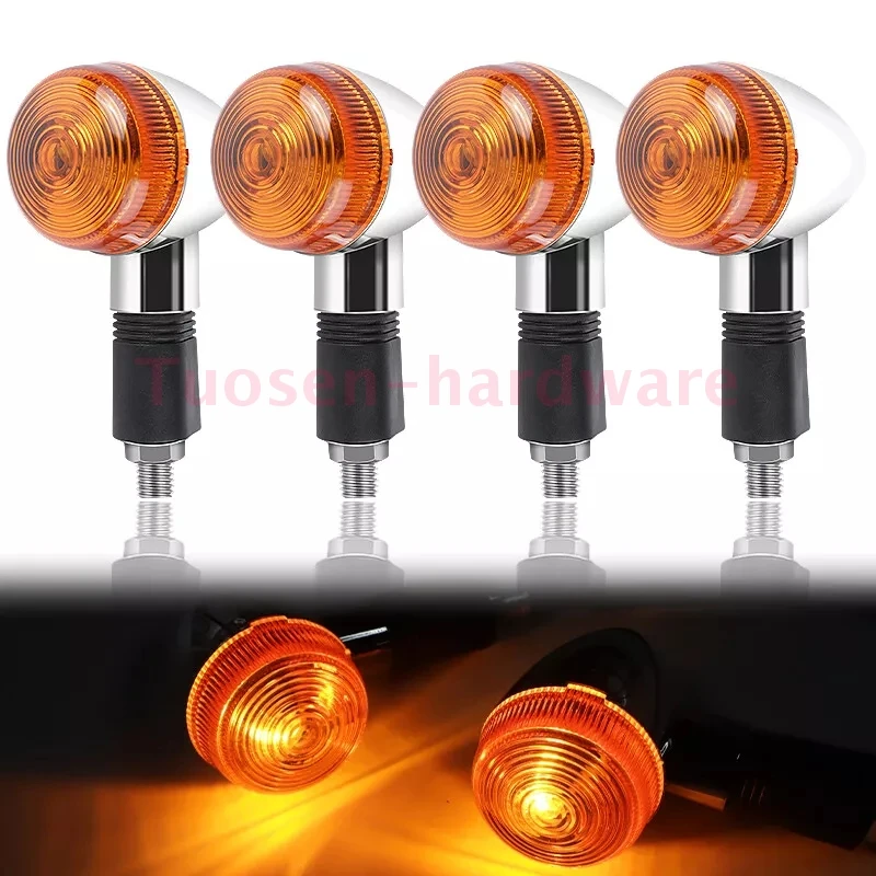 4X Front /Rear Motorcycle Turn Signal Lights Retro For Honda Shadow VT 750 1100 VTX 1300 1800