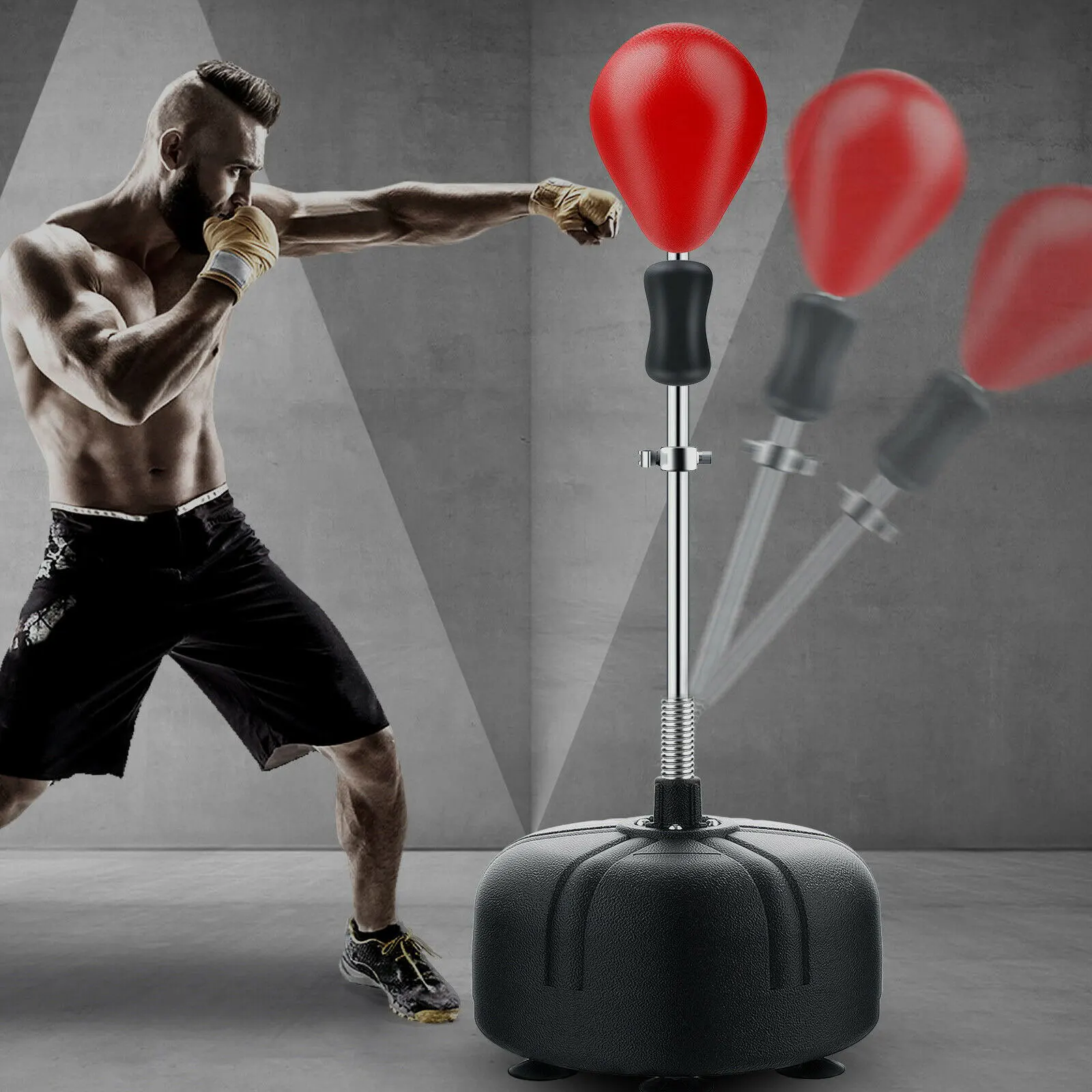 120-160cm Punching-Ball Height Adjustable Punching Bag High Intensity Vertical Boxing Ball Stand Punching Bulb for Adult Child