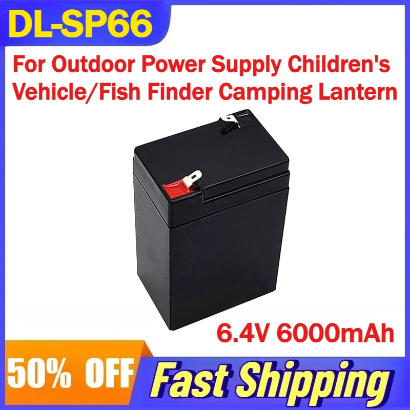 DL-SP66 بطارية 6.4 فولت 6000 مللي أمبير في الساعة لإمدادات الطاقة الخارجية للأطفال مركبة/مكتشف الأسماك فانوس التخييم بطاريات قابلة للشحن #1