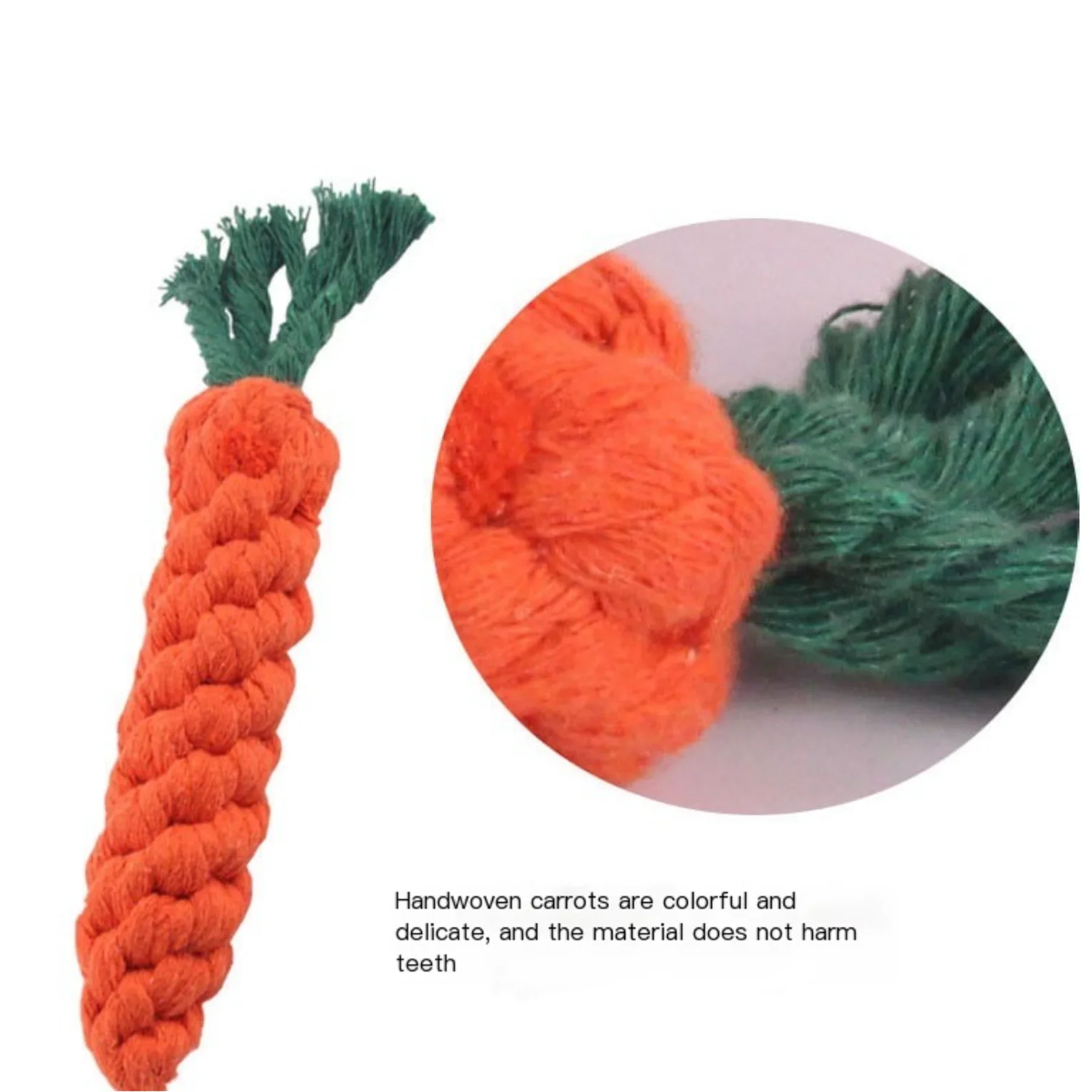 Dog Chew Toys Carrot Knot Rope  Cotton Rope Dumbbell Puppy Cleaning Teeth Chew Toy Durable Braided Bite Resistant Pet Supplies