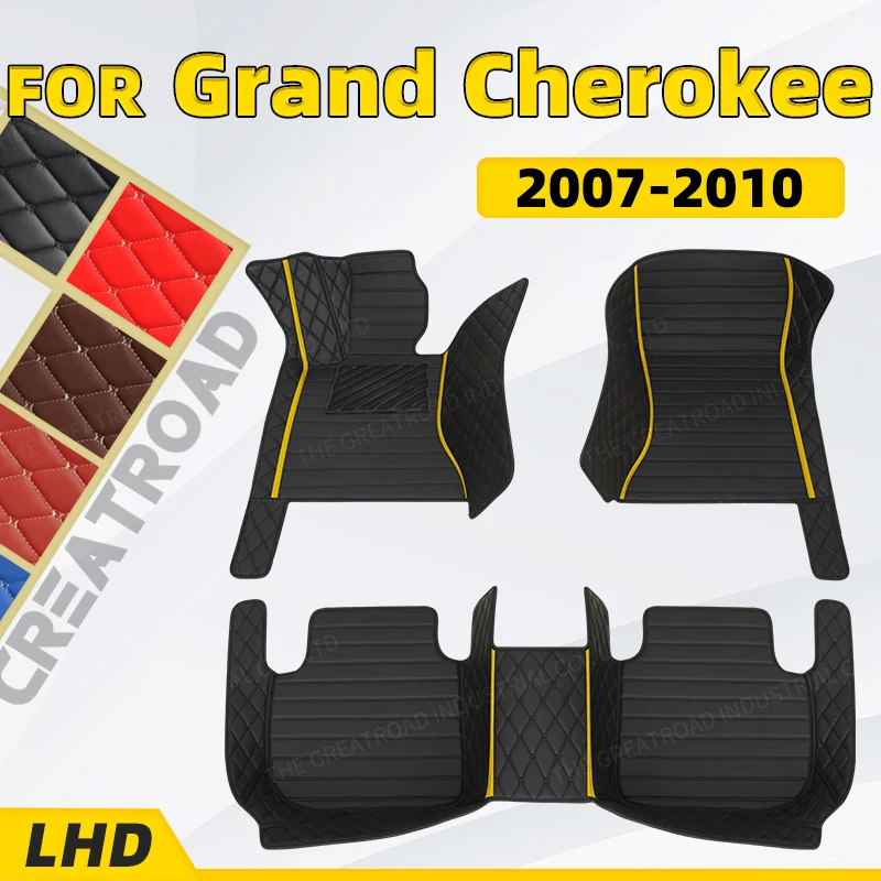 

Custom Car Floor Mats For Jeep Grand Cherokee 2007 2008 2009 2010 Auto Foot Pads Automobile Carpet Cover interior accessories