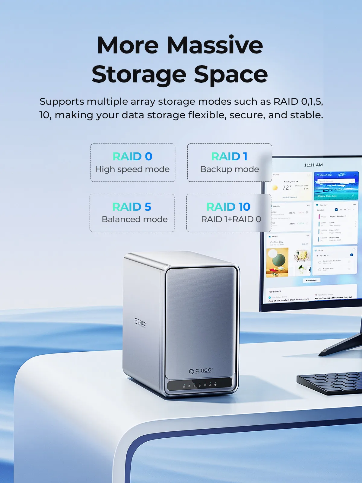 Imagem -04 - Orico-metal Cube Pro Storage Enterprise Storage Nas de Bay com Uso de Várias Contas Criptografia Dupla Compartilhamento de Dados 7x24 Horas