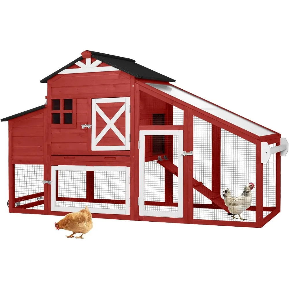 Movable Chicken House with Wheels for 2-4 Chickens or Ducks