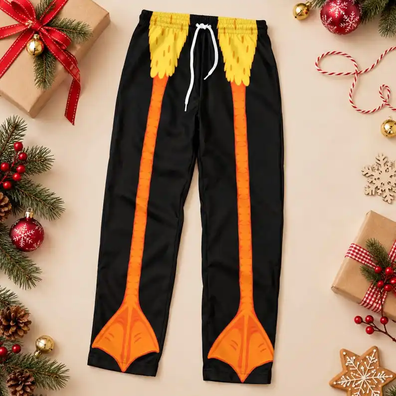 Men's and Women's Fun Paw Print Pajamas 3D Animal Leg Printed Casual Pants Colorful Christmas Pajamas Holiday Gifts