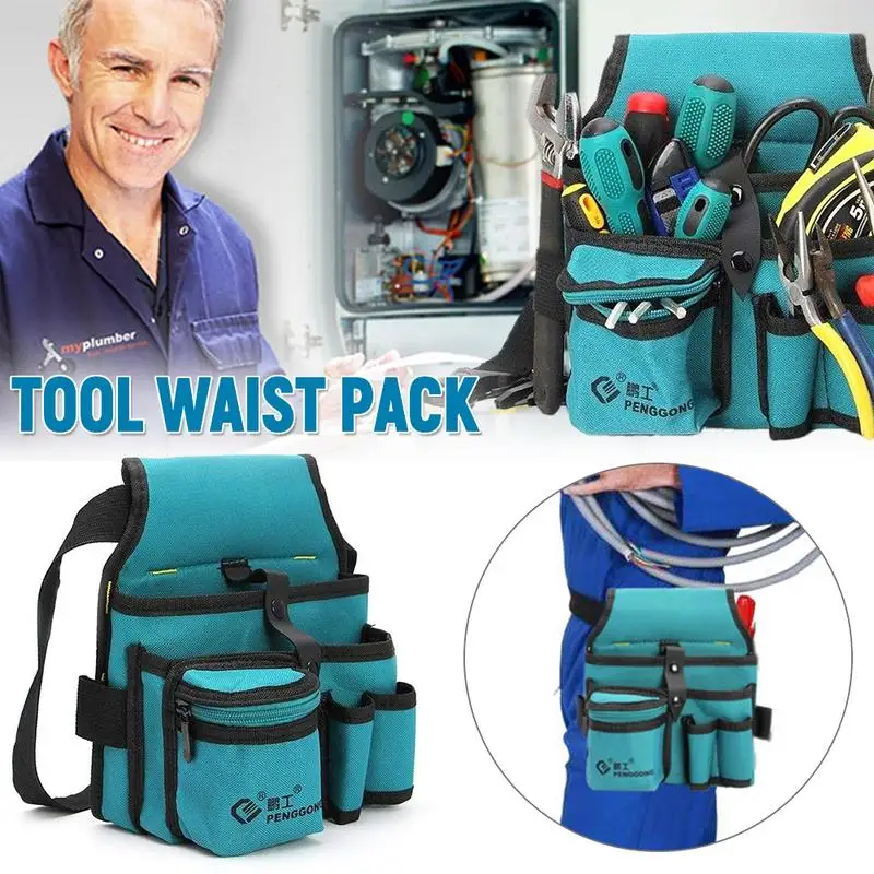 Electrician Waist Tool Bag Multifunctional Canvas Hardware Oxford Waterproof Belt Tools Pouch Wear Resisting Storage