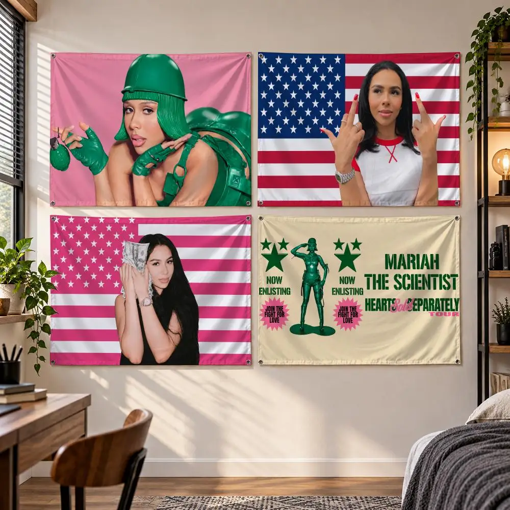 Singer M-Mariah The Scientist Flags Banner Decor for Bedroom,Garden,Party,Club,Gaming Room,Indoor Outdoor
