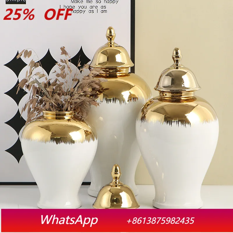 CX Ceramic General Jar Living Room Homestay Ornament Light Luxury Vase Ornament
