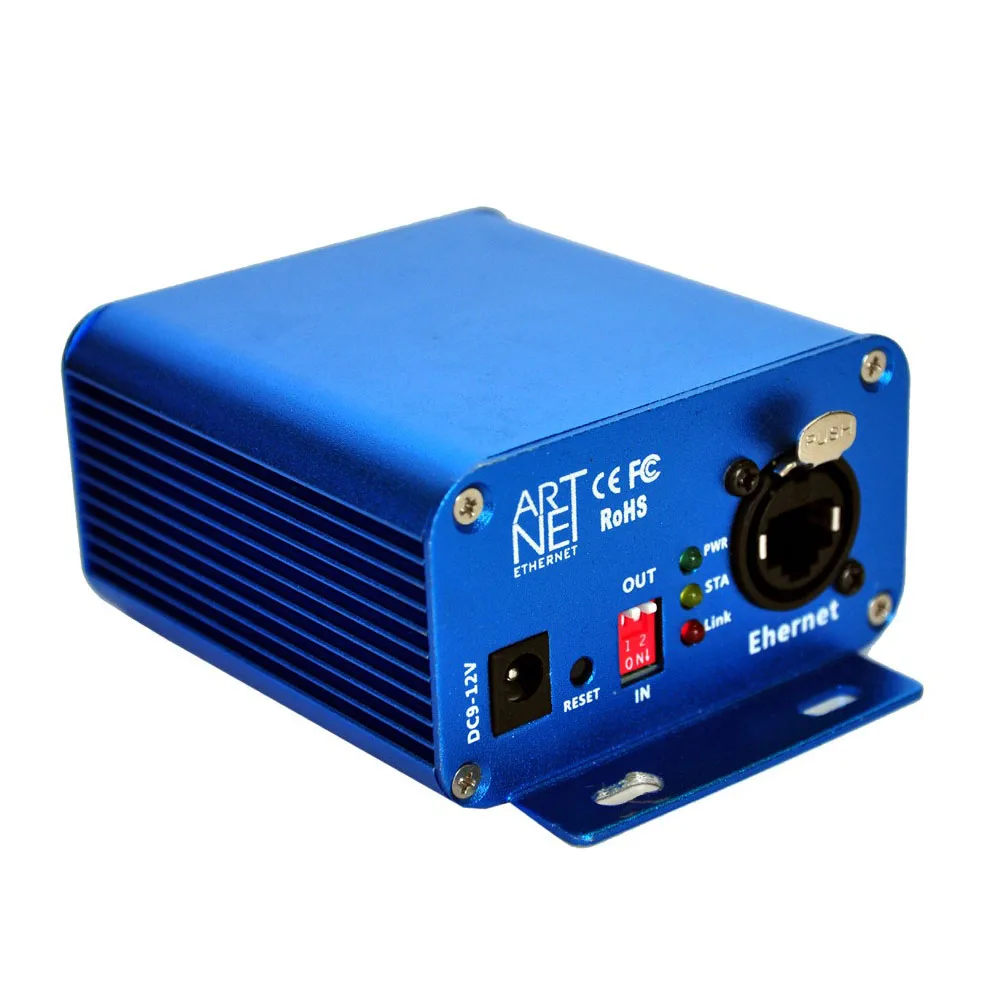 3 Pin Artnet to DMX Controller, DMX Ethernet Lighting Controller, Professional Artnet DMX Interface, Aluminum Housing