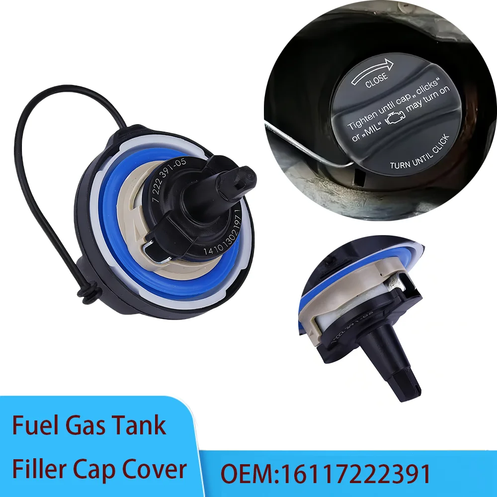 

16117222391 Fuel Gas Tank Filler Cap Cover For BMW Series E39 E46 E60 E63 E65 E66 E70 E71 E90 F01 F02 F07 MINI Cooper Cabrio R5