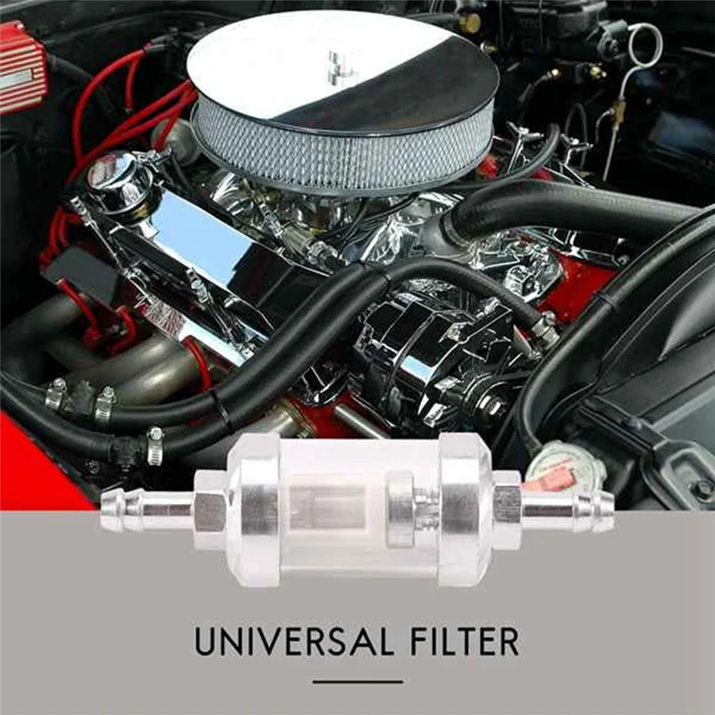 

Highly Recommended 2Pcs Universal Chrome Fuel Petrol Crude Oil Engine Inline Filter 5/16 Inch 8Mm Silver For Motorcycles
