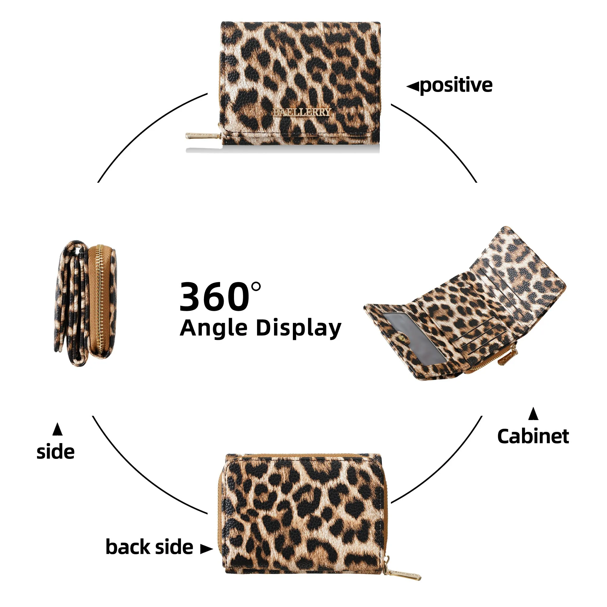 1Pc Trendy Leopard Print 70% off Women's Short Wallet, 7 Card Slots + Transparent Id Window + Zippered Coin Pocket, Portable Mini 70% off Coin Purse, Multi-Card Slot Printed Wallet for Short Trips