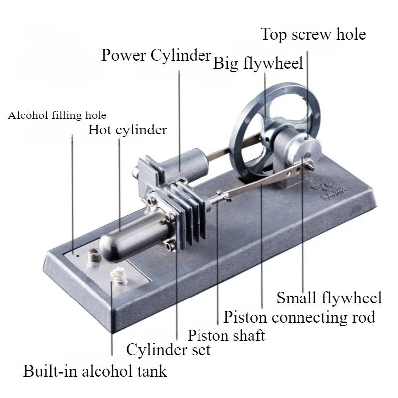 Kit de montagem de motor qx6, experimento científico, modelo de metal, coleção de negócios, brinquedo de presente