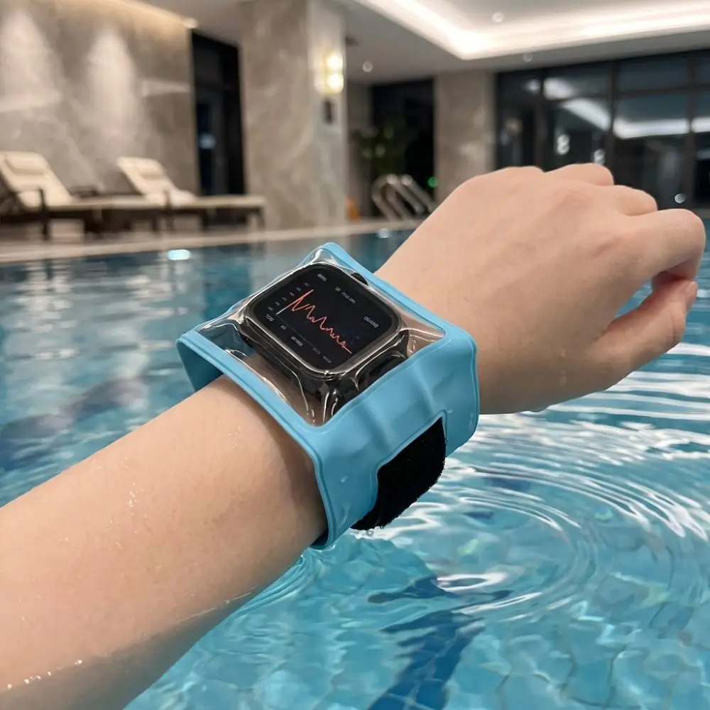 Touch Screen Smartwatch Waterproof Case Portable Transparent Window Swim Smartwatch Protector Leakproof IPX8 Waterproof