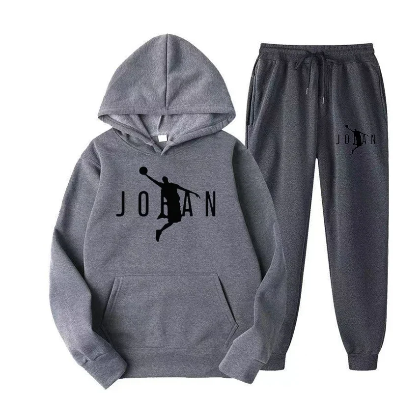 Conjunto de moletom e moletom com capuz masculino e feminino, roupa esportiva casual, marca, outono, inverno, Y2K, unissexo, 2 peças