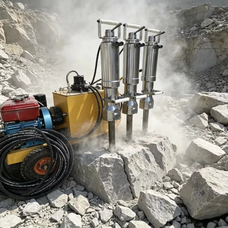 Hard Rock Mining Diesel Hydraulic Rock Splitter Complete Hydraulic Stone Breaking Equipment Basalt Granite Cutting Machine