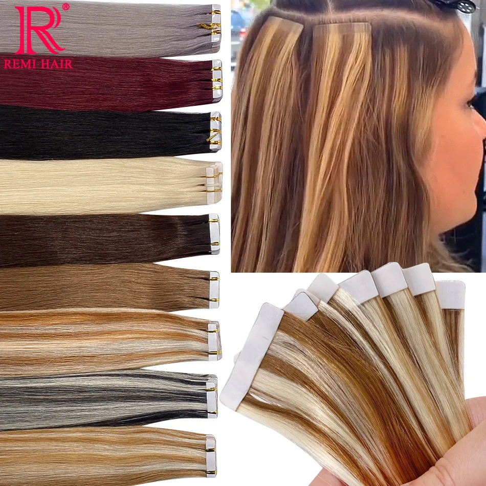 Tape in Human Hair Extensions 100% Real Human Natural Hair Vietnamese Hair Straight Strong Adhesive Skin Weft For Women