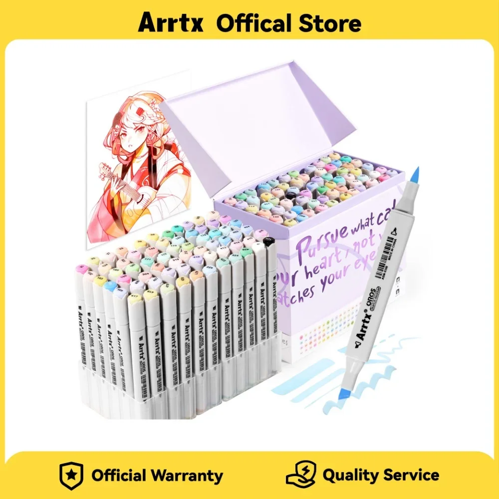 

Arrtx 66 colors Pastel Markers OROS/ALP Dual Tip Sketch Art Markers for Artist Adult Alcohol Markers for Sketching Coloring