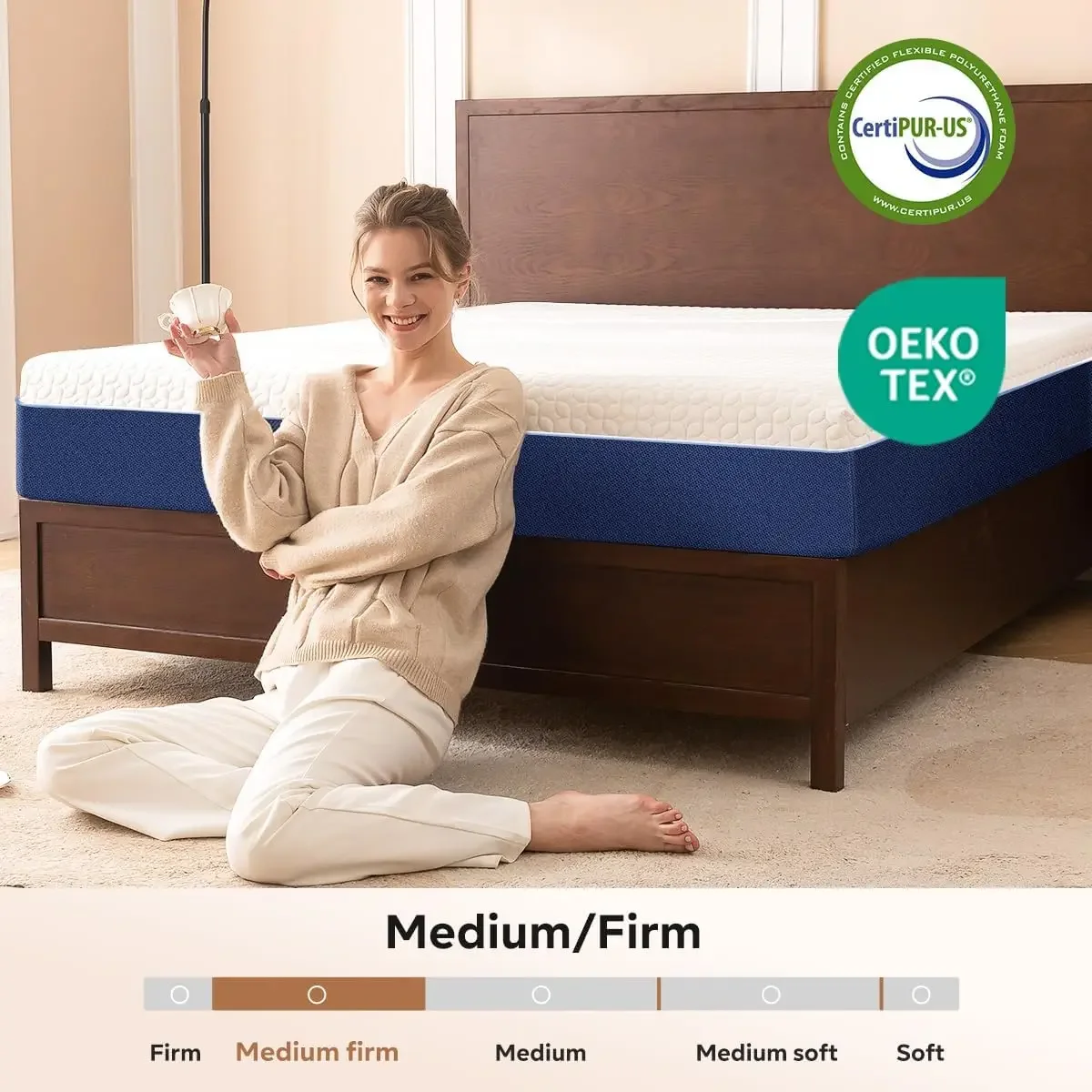 Memory Foam Mattress Made in USA,Hybrid Mattress with Breathable Cover,Bed Mattress in a Box,Pressure Relieving