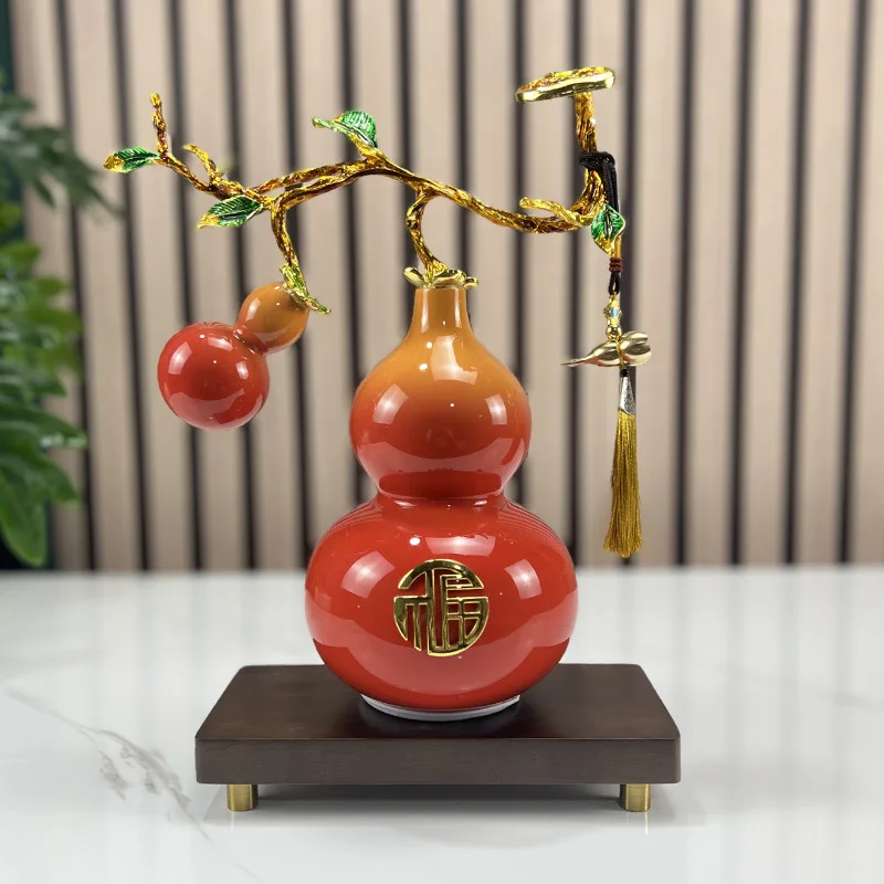 Ceramic gourd ornament living room entrance wine cabinet desk decoration