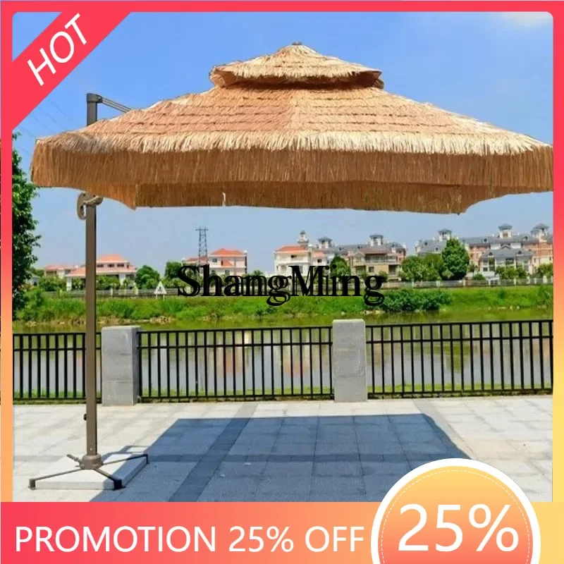 

FG shading thatch umbrella straw simulation straw umbrella courtyard agritainment B & B outdoor beach villa umbrella