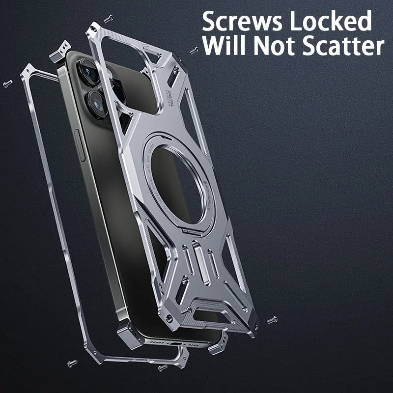 

Металлический магнитный кронштейн для телефона Iphone 13 14 15 16promax, модный чехол из алюминиевого сплава для Iphone 15 Promax 14pro 16promax