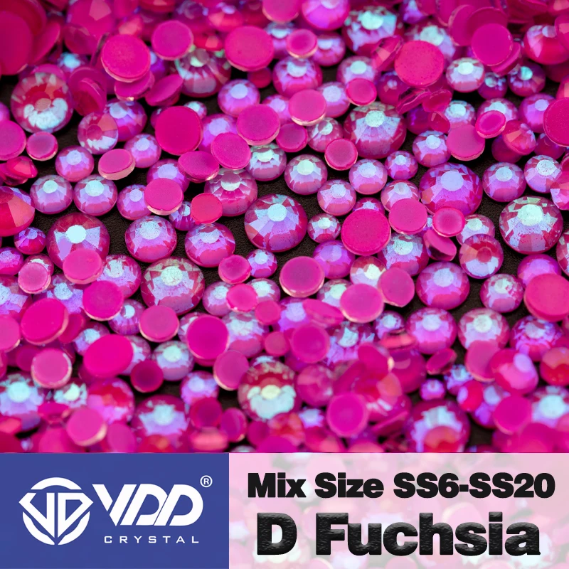 VDD Großhandel Neue Neon Farbe Mix Größe SS6-SS20 Glas Strass Kristall Hohe Qualität Flatback Steine DIY Nail art Dekorationen – Detail 33