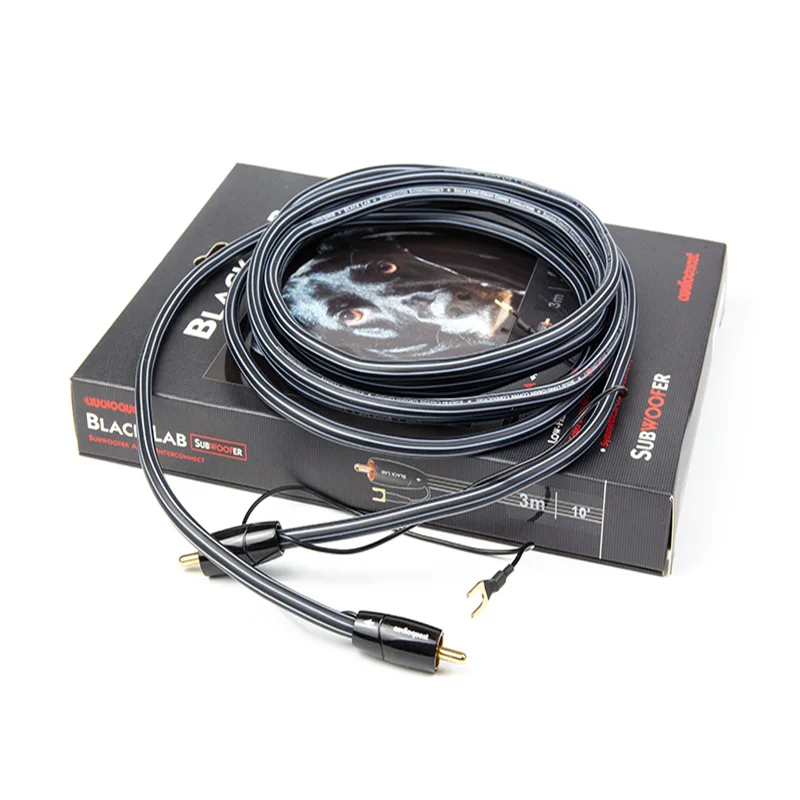 hifi Black Lab Pure Copper RCA HIFI Audio Subwoofer Cable for Amplifier CD Player Home Theater