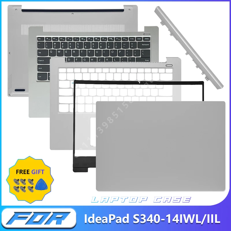 Replacement Laptop Shell For IdeaPad S340-14IWL S340-14IIL, LCD Back Cover, Front Bezel, Palmrest, Bottom Case & Keyboard