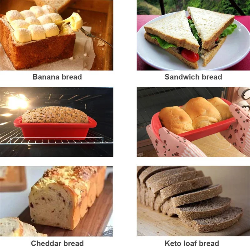 1/2pcs Rectangular Square Silicone Pans Bread Cake Deep Baking Dish Angel Food Cheesecake Mold Brownie Mould Loaf Baking Tools