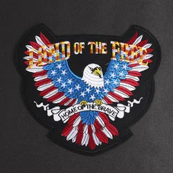 Large Eagle Size: 27.6x25cm Patch Iron On For Clothes Motorcycle Patch Embroidered Patches For Clothing Sticker Stripe